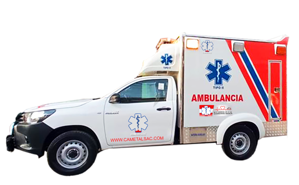 Foto con fondo transparente de ambulancia rural tipo 3 CAMETAL SAC PERÚ